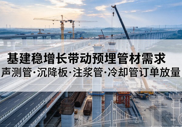 邵武基建稳增长带动预埋监测管材需求，声测管、沉降板、注浆管订单持续放量